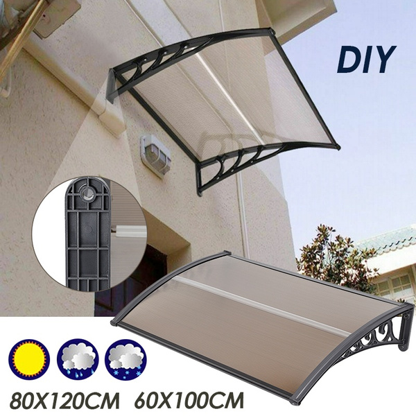 Door Canopy Awning Shelter Front Back Porch Outdoor Shade Patio Cover 80X120 CM 