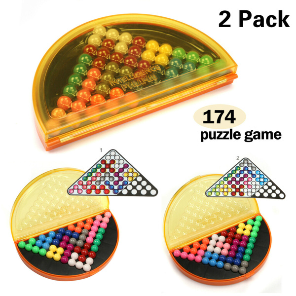 Classic Beads Puzzle Pyramid Plate IQ Mind Game Brain Teaser Educational Toy AB 