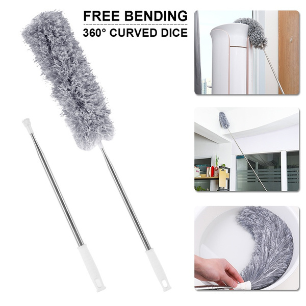 45 MKUN Lambs Wool Feather Duster extendable Stainless Steel Handle for Cleaning Ceiling Fan furnitures Natural 
