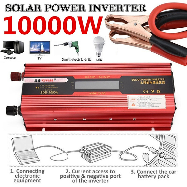 500W-10000W Car Power Inverter USB DC12/24V To AC110V/220V Sine Wave Converter 