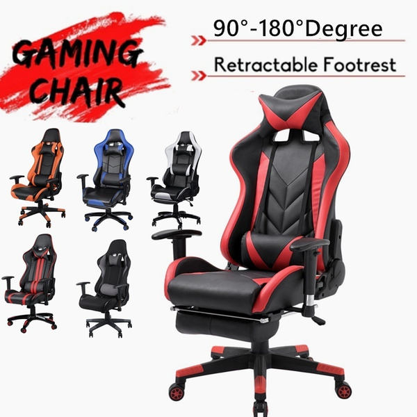 OFFICE CHAIR EXECUTIVE RACING GAMING SWIVEL PU LEATHER SPORT COMPUTER DESK CHAIR 
