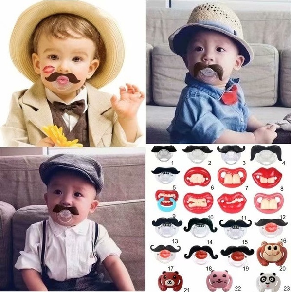Bebé de silicona Chupete Chupete divertido conejo dientes Chupete Chupete Barba Bebé de silicona Chupete Chupete divertido conejo dientes Chupete Chupete Barba