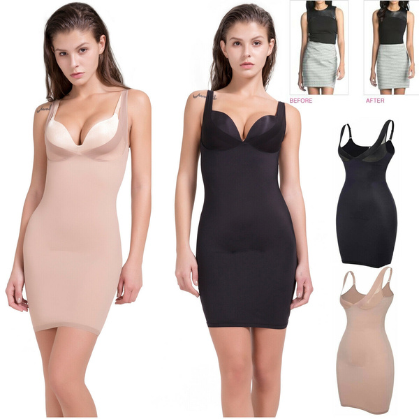 Women's Full Slips for Under Dresses Adjustable Spaghetti Strap Slimming Long  Cami Camisole Slip Dress
