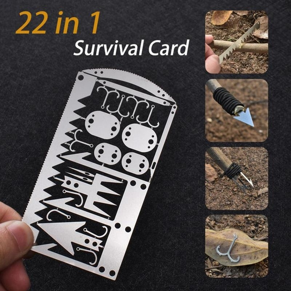 Multi Tool Card survival Wallet sized Camping Hiking Emergency Kit Gear 