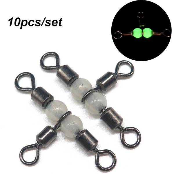 Brass Barrel Luminous Trident Fishing Pin Line Connector Ring Rolling 3 Way 