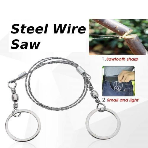1x Multifunctional Portable Life Chain Saw Blade Stainless Steel Wire Saw-Cutter 