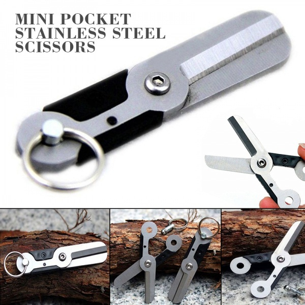 Outdoor Mini Stainless Steel Scissors Pocket Survival Tool With