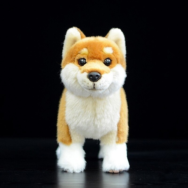 20cm Real Life Standing Black Japanese Shiba Inu Plush Toys Soft ...