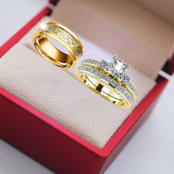 Gold promise rings clearance for couples set