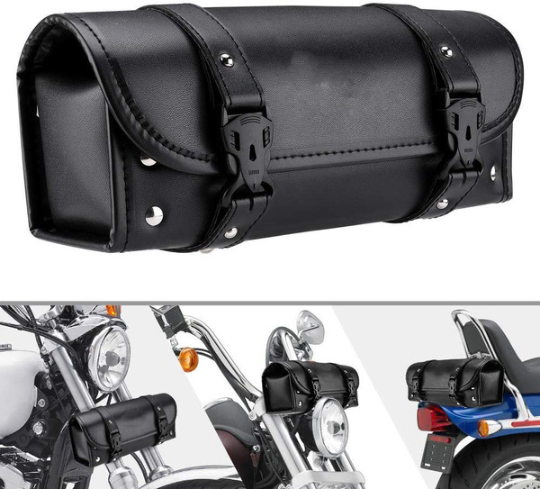Motorcycle Fork Bag Handlebar Bag Sissy Bar Tool Bag for Yamaha Honda ...