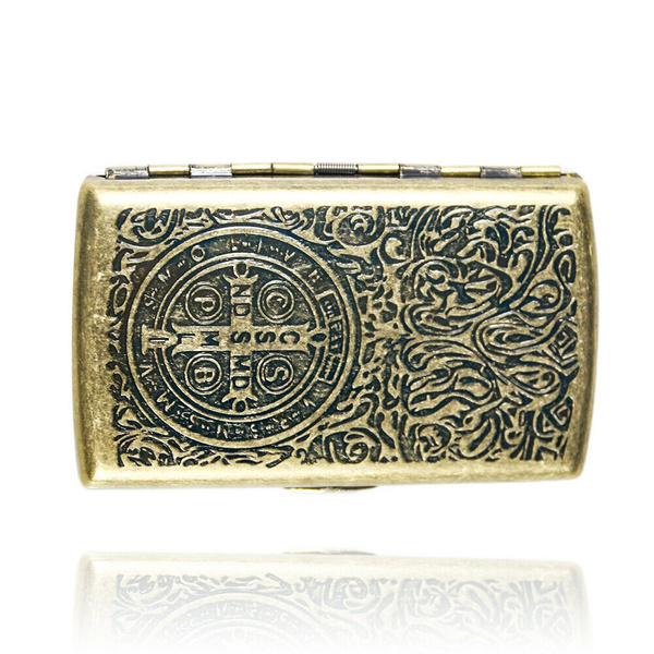 1pc Constantine Retro Brass Metal Cigarette Case Holder Holds12 Cigarettes 
