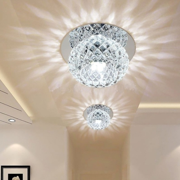 5w Modern Crystal Led Ceiling Light Fixture Mounted Lights Hall Walkway Wish - Ceiling Lights Led For Hall