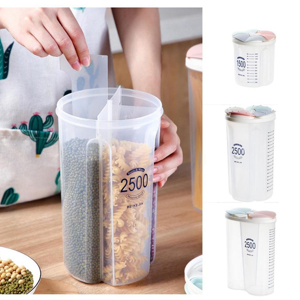 2 Compartment Kitchen Food Storage Containers with Lids Divided