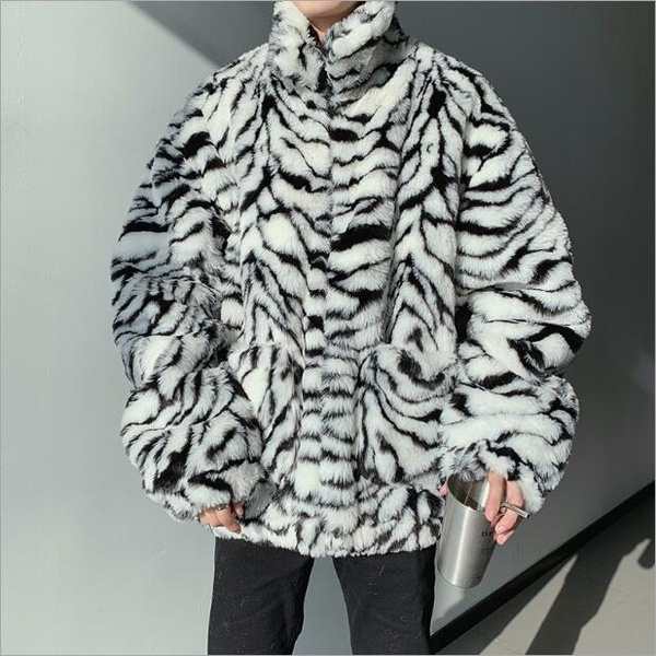 Zebra fur coat sale