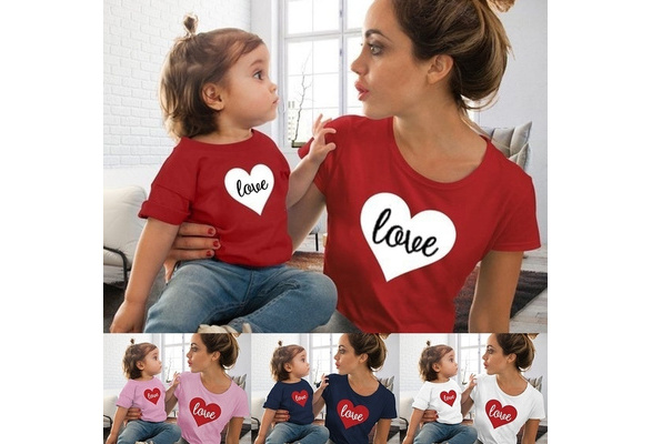 mom and son matching valentines day shirts