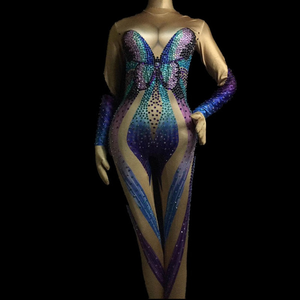 Rhinestones Shining Acrobatic Bodycon 