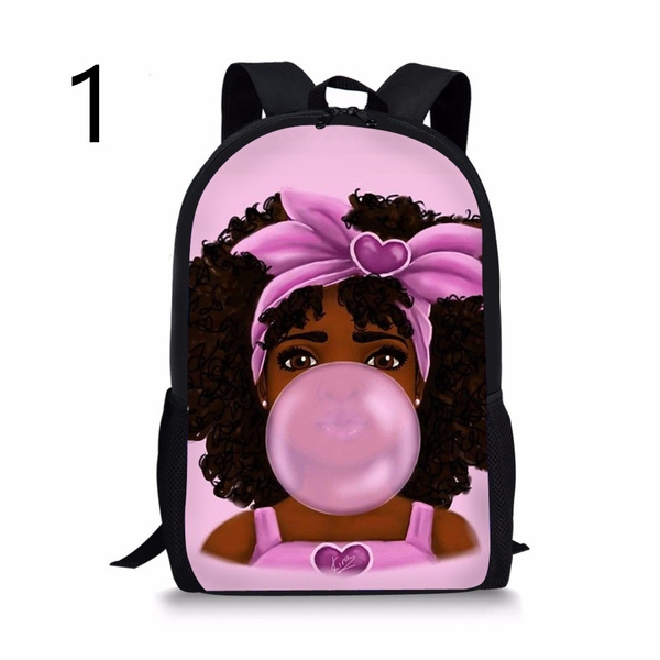 afro lady backpack