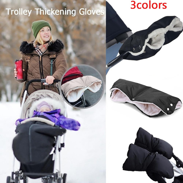 Baby Pram Stroller Warmer Gloves Pushchair Hand Winter Muff Waterproof Accessory 