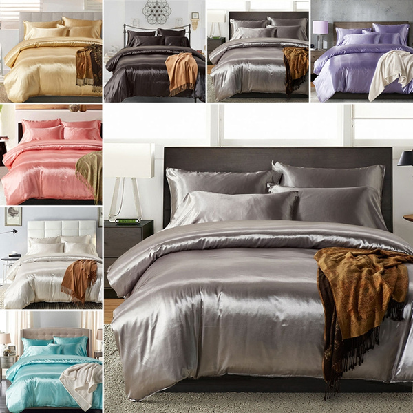 Hot Silk Quilt Black Satin Sheets Bed Linen Cotton Solid Duvet Cover Set King Size Bedsheet 3pcs Of Bedding Sets Wish Hot Silk Quilt Black Satin Sheets Bed, Quilt Bedding Sets King Size