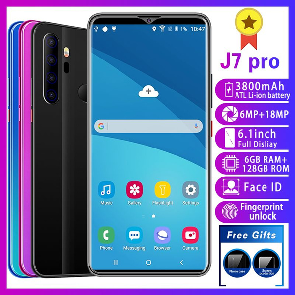 Android 9 1 Smartphone J7 Pro With Face Fingerprint Lock 4g Smartphone With 6 128 Gb Large Memory Cellphone Dual Sim Cards Phone Support T Card Smart Phones 8 Core Wish