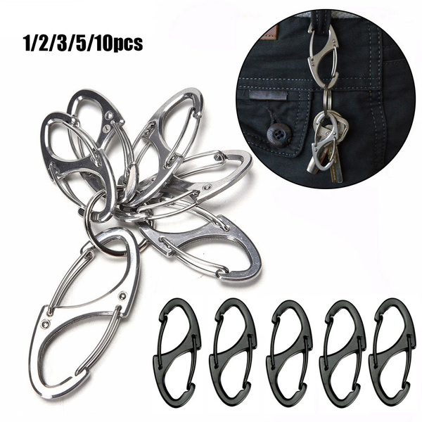 Snap Clip Key Chain Ring Metal Carabiner Release Buckle Keychain Hanging Hook 