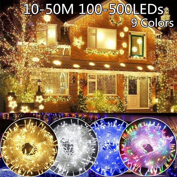 20M50M 200/500LEDs Christmas Tree Fairy String Party Lights Lamp Xmas Waterproof 