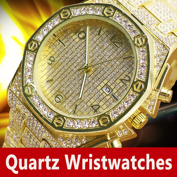 Relojes De Oro Para Hombre Reloj De Diamantes De Lujo Reloj De Cuarzo De  Negocios a Prueba De Agua Calendario Grande Regalo De Marca Para Hombres  Relogio Masculino | Wish