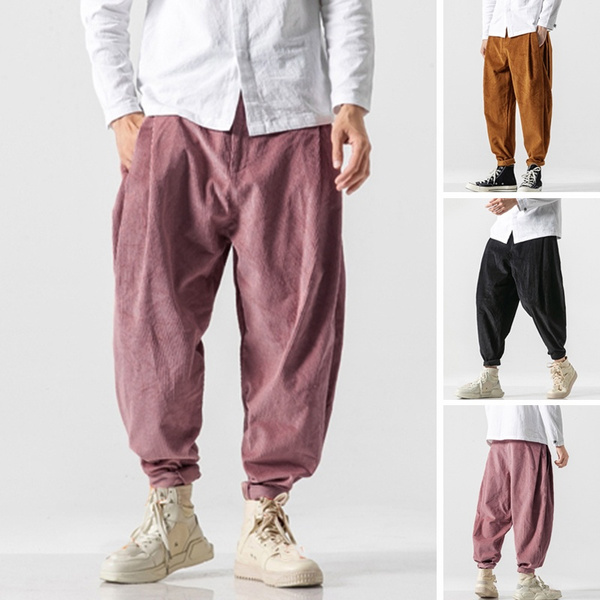 Buy NO.58 Men's Drawstring Waist Low Crotch Harem Pants, Loose Harem  Trousers, Unisex Pants in White Online in India - Etsy