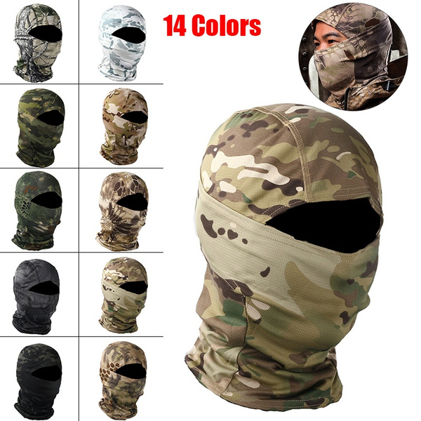 Camouflage Hat w/ Hunting Face Mask Camo Balaclava Full Face Motorcycle Mask 