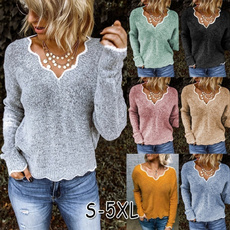 Plus Size, sweaters for women, Sleeve, pullover sweater