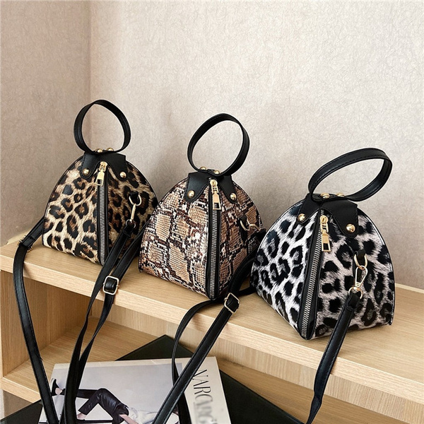 Leopard Print Shoulder Handbag Mini Tote Women Cross Body Bag Purse