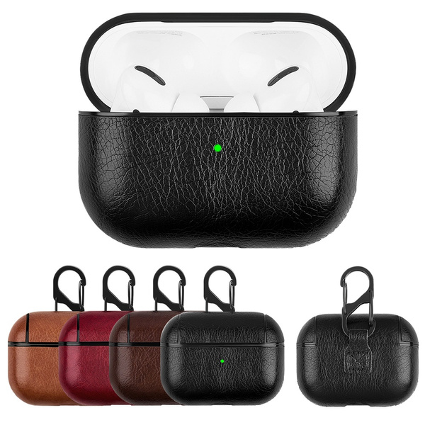 Black Pu Leather Apple Airpod Cases