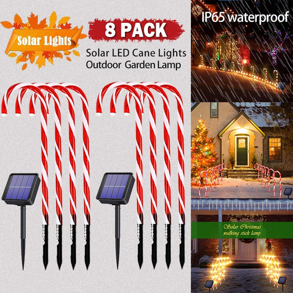 4Pack Christmas Candy Cane Pathway Lights LED Outdoor 2020 Garden H4O2 