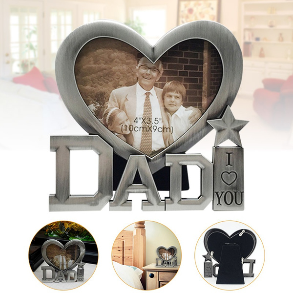 Heart Shape Picture Frame I Love You Dad Desk Decor For Father Day Gift Wish