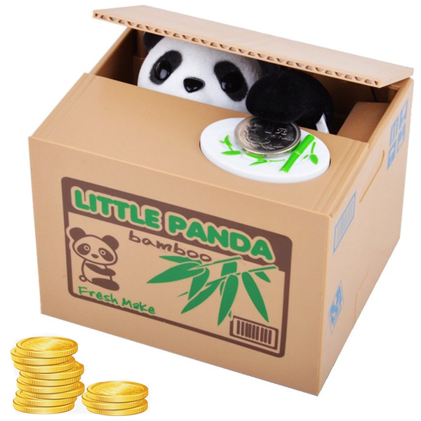 Adorable Panda Coin Stealing Cute Mischief Funny Panda Piggy Toy Bank Savings Money Box for Kids | Wish