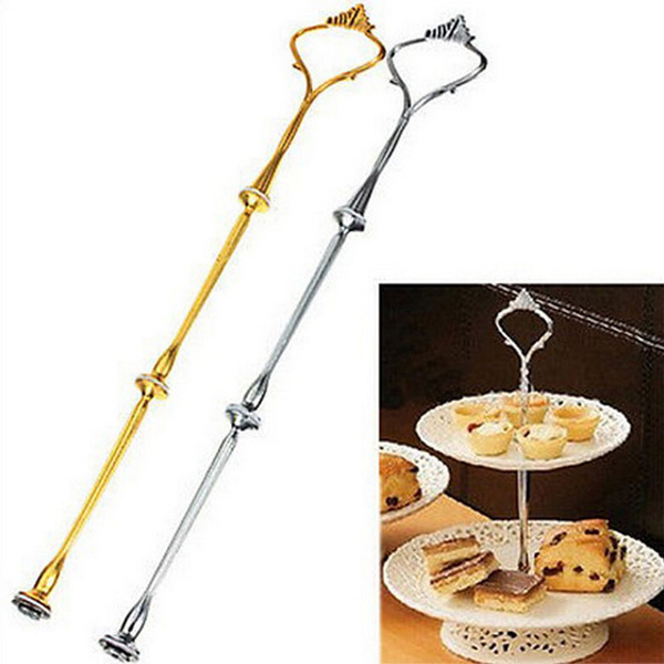 1set Newest 3 or 2 Tier Cake Plate Stand Handle Fitting Hardware Rod Plate Stand 