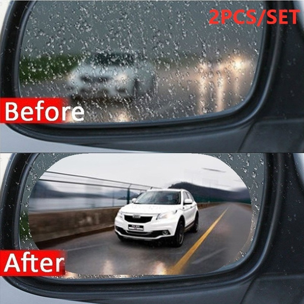 2PCS/SET Car Rearview Mirror Anti-reflection Protective Film Rain Film Nano  Mirror Anti-fog Film Mirror Glass Waterproof Durable Film Universal