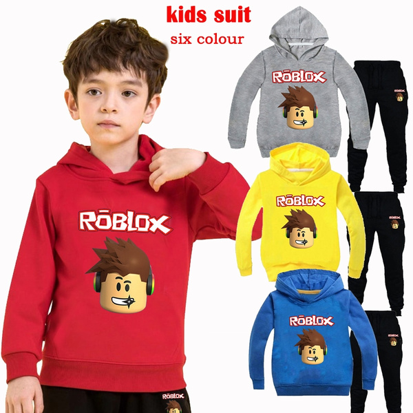 Children S Autumn Casual Sports Suit Kids Sportswear Fashion Hooded Sweater Roblox Printed Warm Jacket Wish - red sweater roblox