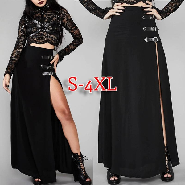 Black gothic shop maxi skirt