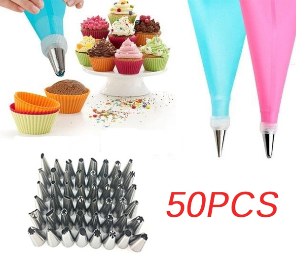 Silicone Reusable Icing Piping Cream Pastry Bag Cake Decorate Kitchen DIY Tools 