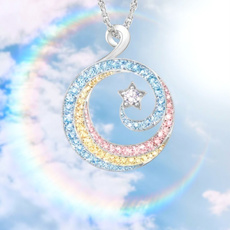 Beautiful, rainbow, DIAMOND, 925 sterling silver
