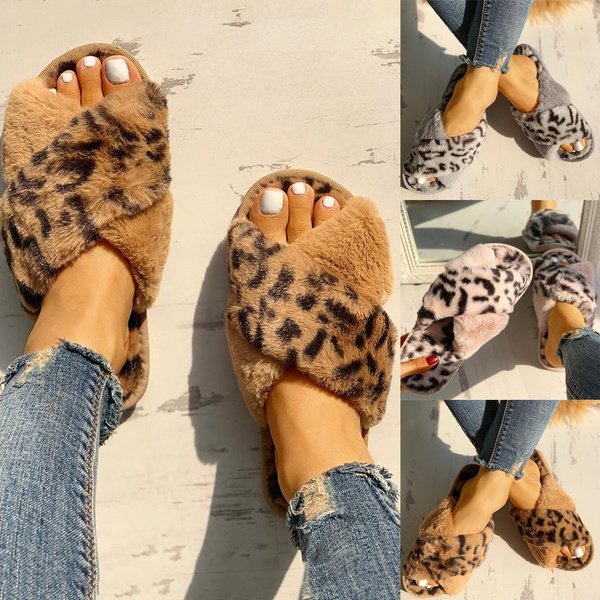 Leopard Plush Slippers