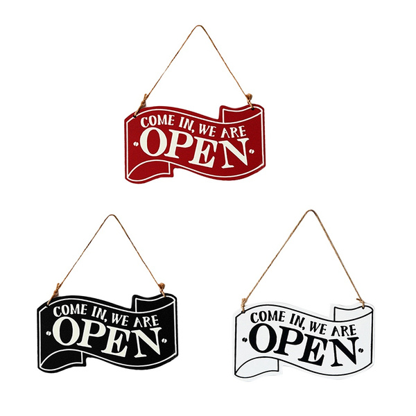 Welcome Sign Open Closed Sign Wooden Hanging Plaque Door Window Cafe Shop 6L Welcome Sign Open Closed Sign Wooden Hanging Plaque Door Window Cafe Shop 6L