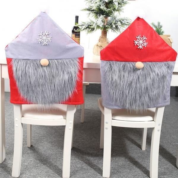 Grey santa hat online chair covers