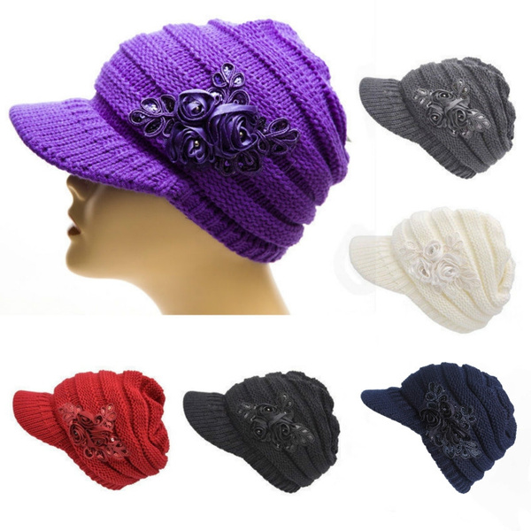 peaked beanie hat ladies