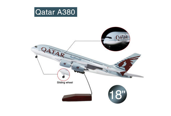 46CM 1:160 QATAR AIRBUS A380 Passenger Airplane Landing gear Resin Plane Model 