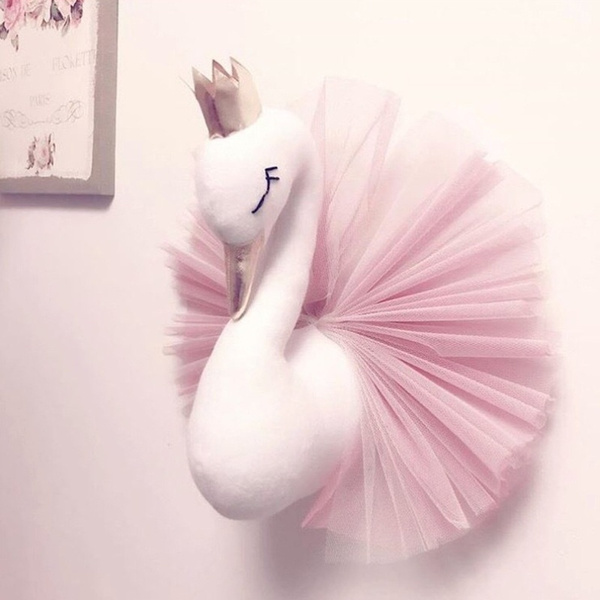 stuffed swan with crown