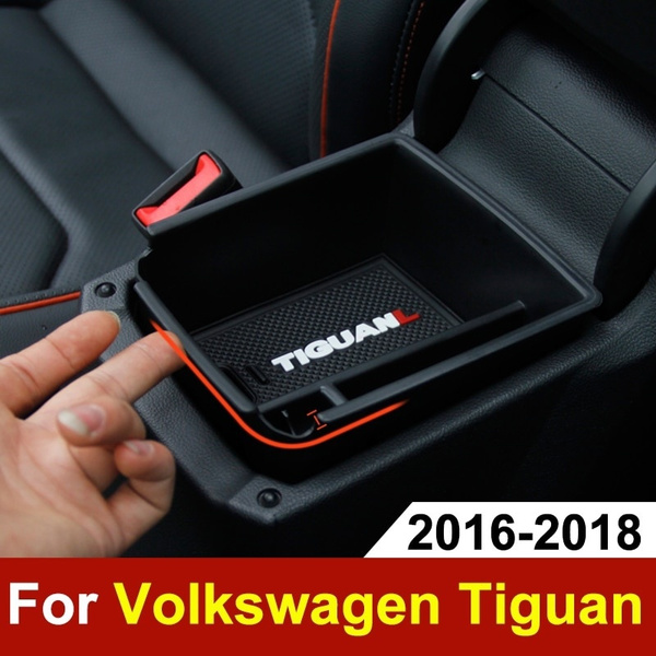 Car Armrest Center Storage Box Container Glove Organizer Holder Case For Volkswagen  VW Tiguan mk2 2016 2017 2018 Accessories