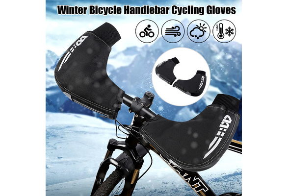 1 Pair Mountain Bike Scooter Handlebar Gloves Waterproof Bicycle Handle Bar Gloves Hand Fur Muffs Glove Mitts Winter Warm Wish