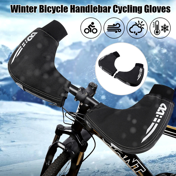 Winter Windproof Bike Handlebar Mittens Muffs Rainproof Road MTB Warm Glove Mitt 